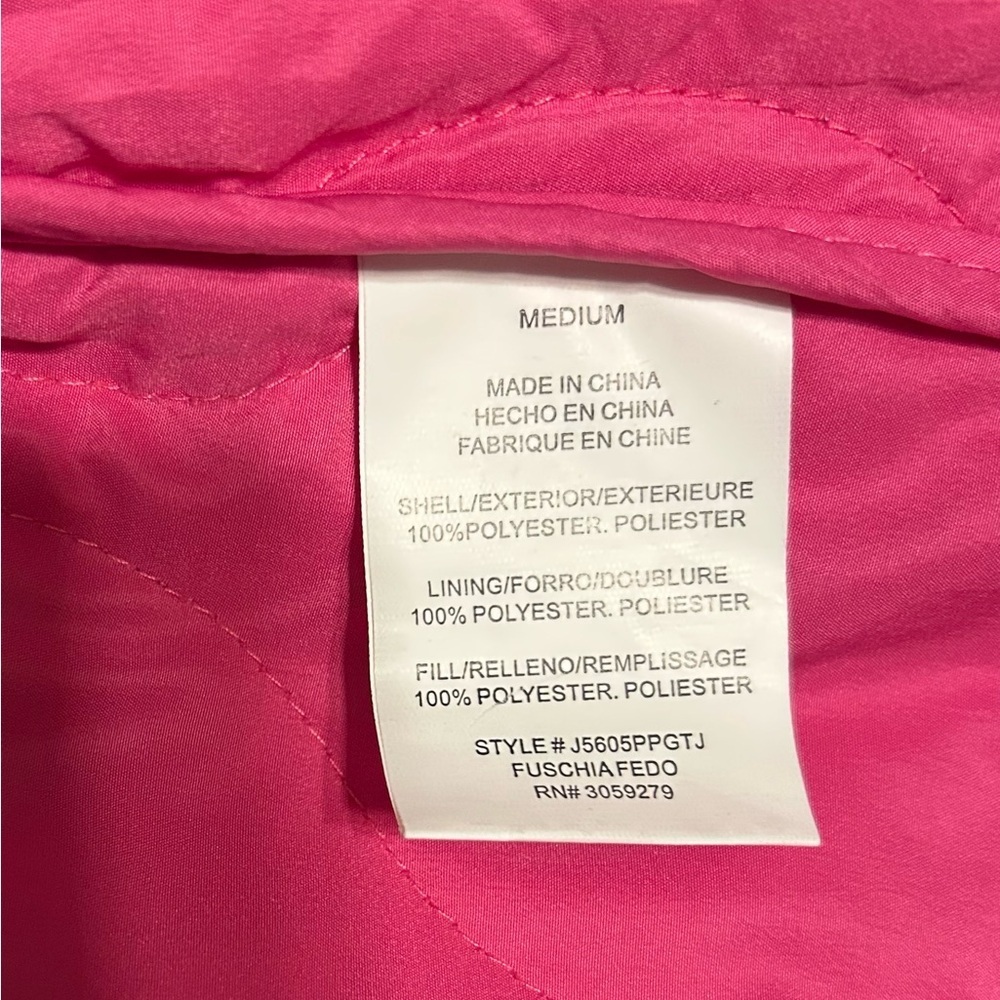 Thread & Supply Hot Pink Quilted Barbiecore Military Style Bomber Jacket Size M - Picture 8 of 8